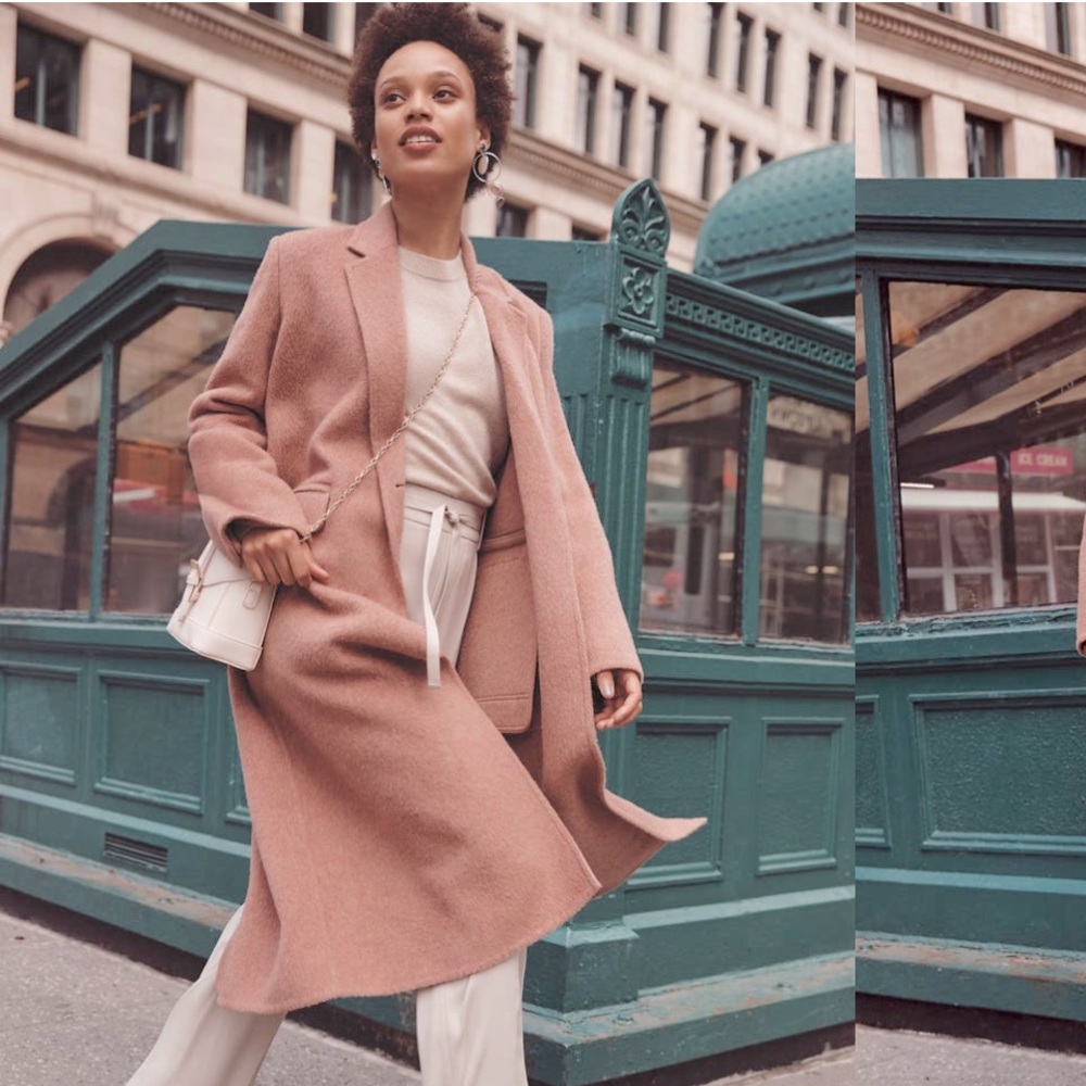 Vince Dusty Rose Alpaca Wool Coat - Size M, Oversized